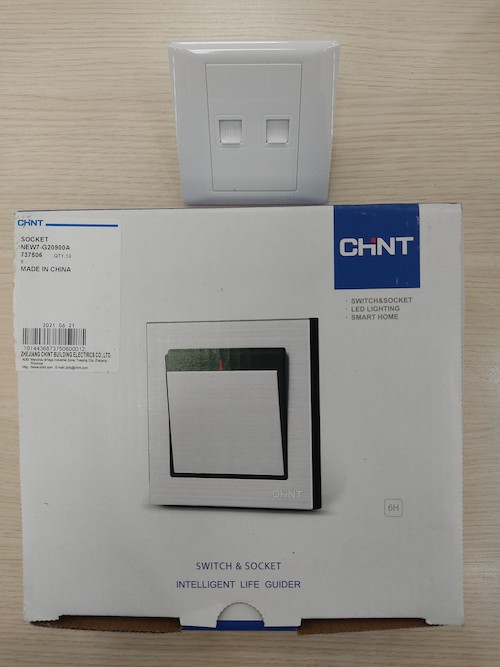 Bộ ổ cắm điện thoại, ổ cắm mạng Cat 5 màu trắng